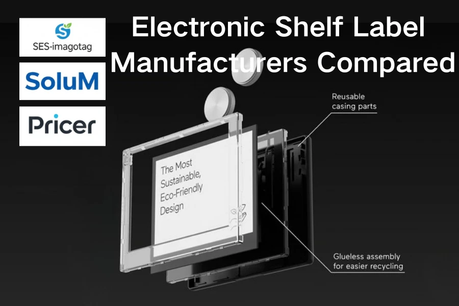 مقارنة الشركات المصنعة لملصقات الرف الإلكتروني: SES-imagotag vs SoluM vs Pricer