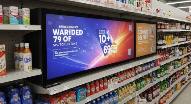 شاشات LCD ممتدة للسوبر ماركت ومحلات البقالة